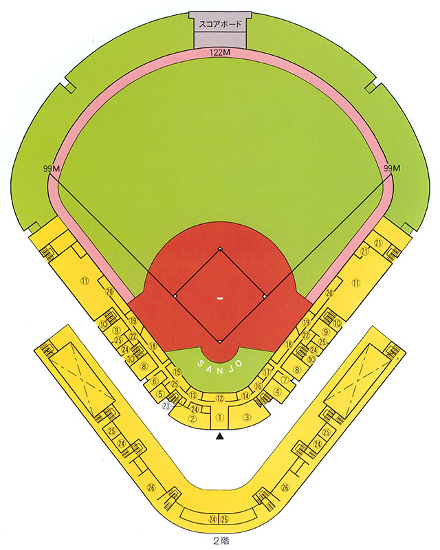 三条パール金属スタジアム（市民球場） 案内図